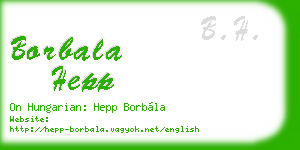borbala hepp business card